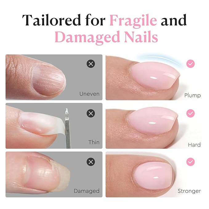 AZUREBEAUTY 15ml Rubber Base Builder Gel Polish for Nails, Nude Pink Rubber Base Coat, Self-Leveling Apex Building Nail Strengthener, Long Lasting Soak Off UV LED for Thin Weak Brittle Nails