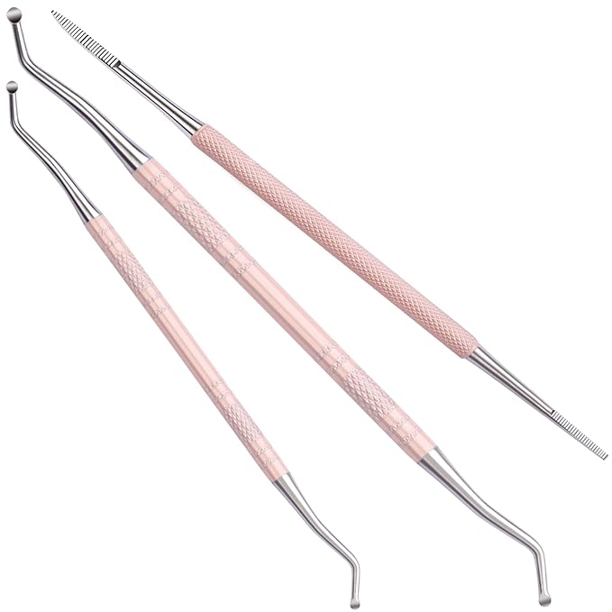 Teenitor Pedicure Tools for Feet, Toenail File and Lifters, Ingrown Toenail Removal Kit Pain Relief (Pink)