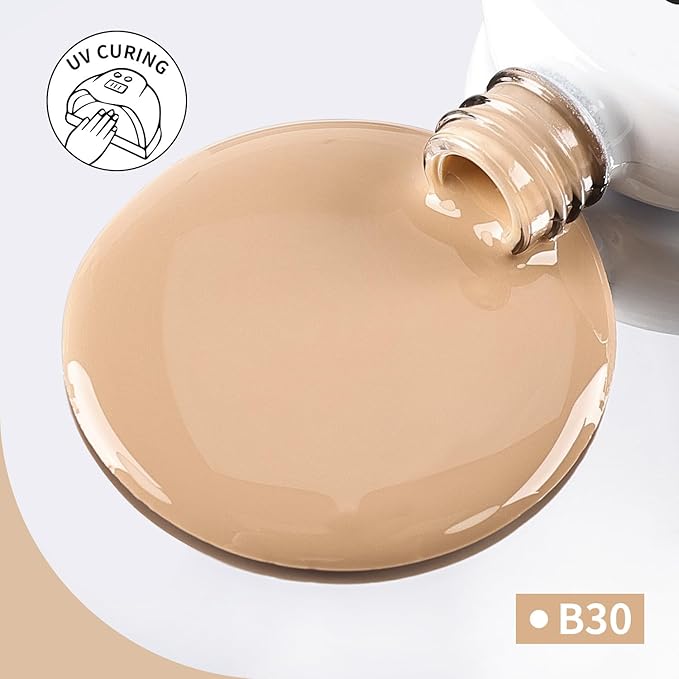 JODSONE 16.5ml Flesh Color Gel Polish U V Soak Off Nail Lacquer for Professional Manicures at Home Light Nude Nail Color for French Natural Nail Art Designs