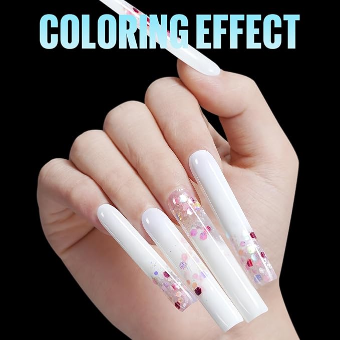 TOMICCA XXXL Square Nail Tips 240Pcs, 12 Sizes Extra Long Nail Tips for Gel Nails, Half Cover Straight Tapered Square French Nails for Nail Salons Home DIY