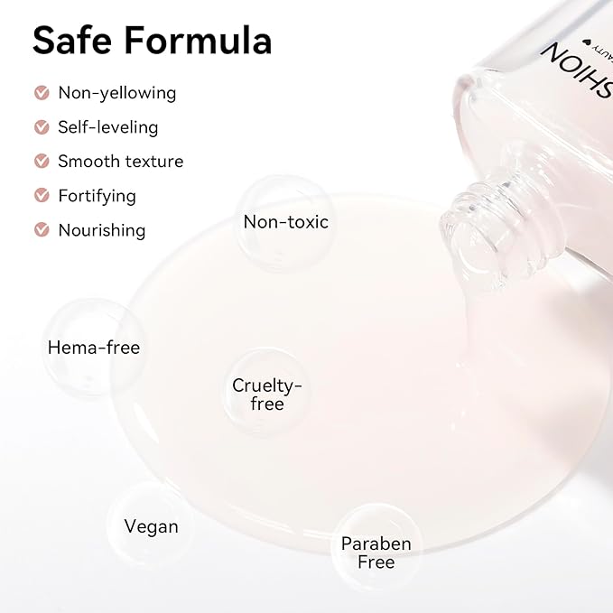 Ridge Filler Base Coat 3-in-1 Nail Strengthener Growth, Milky Fortifying Ridge Filler for Damaged Uneven Nails, VE Protein Formula Flawless Base, Vegan, Salon-Quality Nail Art at Home