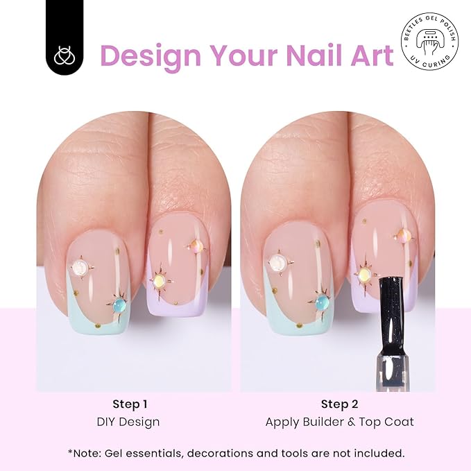 Beetles Spring Press On Nails 224 Pcs 7 Colors, French Tip Nails Short Square Classic Fake Nail Tips, Pastel Romance Macaron Soft Gel Nails False Nails Art DIY For Women