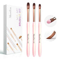 MelodySusie 3Pcs Acrylic Nail Brush Set, Size 8/12/14 for Extension and 3D Carving,DIY Home Salon Manicure Tool, Pink