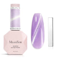 MelodySusie Jeweliver Cat Eye Gel Nail Polish, 0.5 Fl Oz Purple Glitter Holographic Magnetic Nail Polish with Magnet, UV Nail Polish for Nail Art Manicure Salon DIY at Home C16