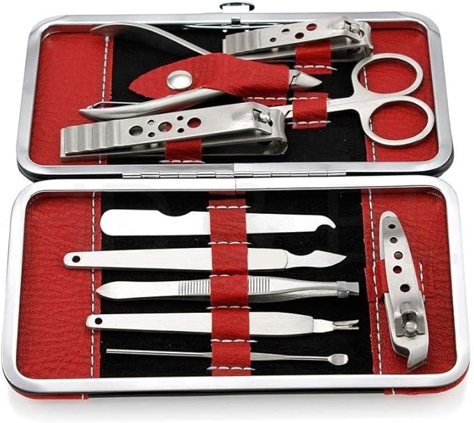 Manicure Pedicure Set Nail Clippers - 10 Piece Stainless Steel Manicure Kit - tools for nail, Cutter Kits - for women, men Includes Cuticle Remover with Portable Travel Case