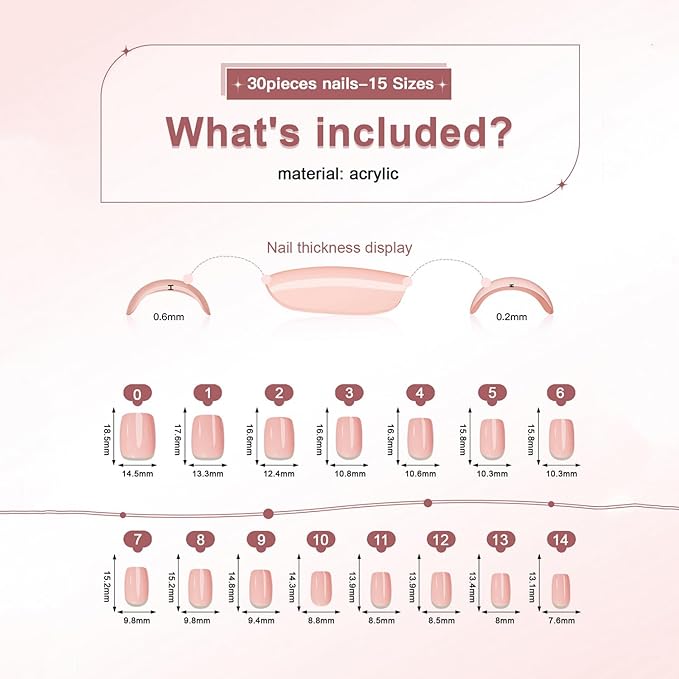 30 Pcs Short Almond Shaped Soft Gel Press on Nails Glossy Pink Fake Nails with Glitter Designs Salon Quality Thickened False Nails with Nail Glue Full Cover Acrylic Nails for Women Manicure