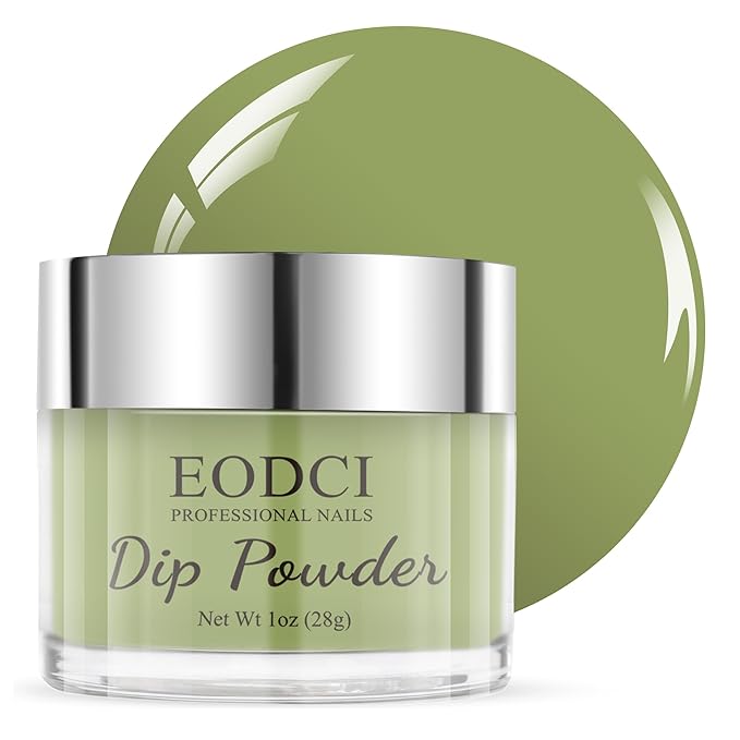 Dip Powder Matcha Green Color Nail Dipping Powder French Powder Pro Collection System Nail Art Starter Manicure Salon DIY at Home No Needed Nail Lamp Curing Odor-Free&Long-Lasting 1 Oz