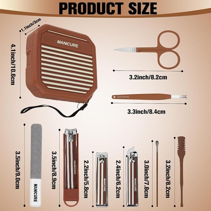 Nail Clipper Set,Manicure Set 8 in 1,Adult Easter Basket Stuffers Men,Nail Supplies,Pedicure Kits,Cuticle Cutter,Mens Manicure Set for Thick Nails for Seniors,Gifts for Husband