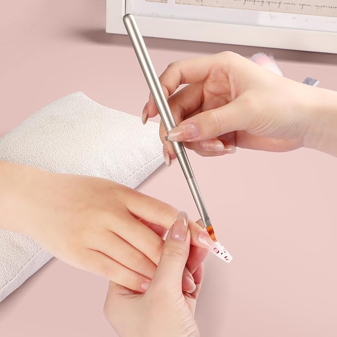 BQAN 1Pcs Nail Ombre Brush Nail Art Gradient Painting Brush With Metal Handle Gel Polish Nails Art Design Pen Salon DIY at Home