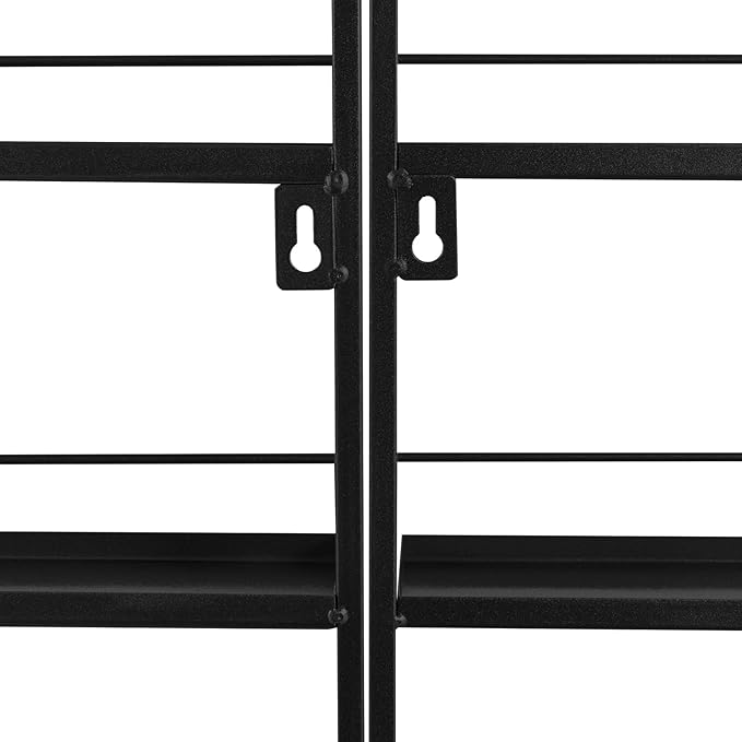 Nail Polish Rack Wall Mount, 5 Tiers Nail Polish Bottle Holder, 200 Bottles Organizer Shelf, Storage Display Holder for Home Salon Business Spa (Black)