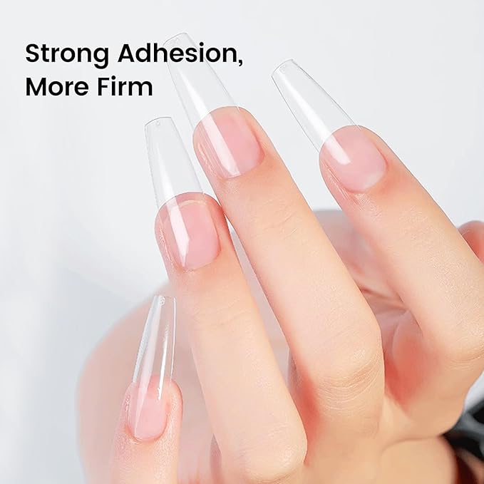 JODSONE 10ml Gel Nail Glue Strong for Nail Tips Long Lasting Extension for Clear Tips and Clear Press On Nail Glue,Salon Art DIY at Home Need U V Light Cured