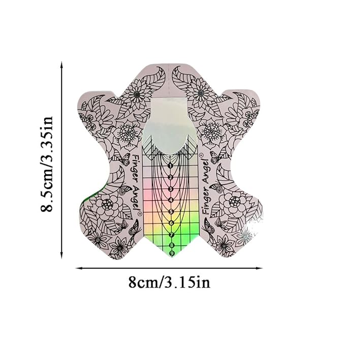 500Pcs Nail Tips Laser Nail Forms Gel Polish Extension Forms Acrylic Tips Nail Art Decoration DIY Nail Gel Curl