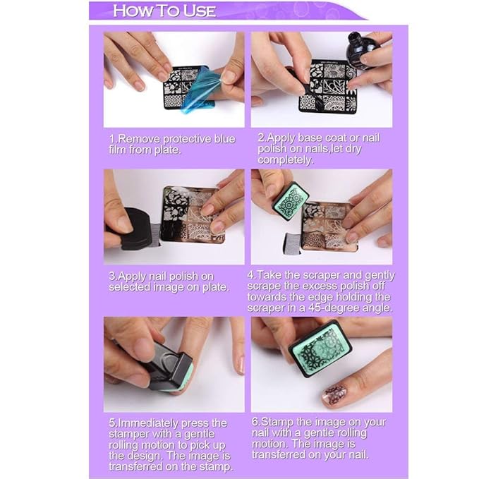 20Pcs Mix Designs Nail Plates +1 Pcs Nail Art Stamper + 1 Scraper Image Stamp Stamping Plates Manicure Template Nail Art Tools (A036-55)