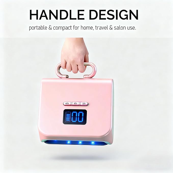 Cordless Nail Lamp, Lumcrissy 220W Professional Nail Dryer with 3 Timer Setting & Auto Sensor, Wireless Fast UV Nail Light Curing Lamp for Salon & Home