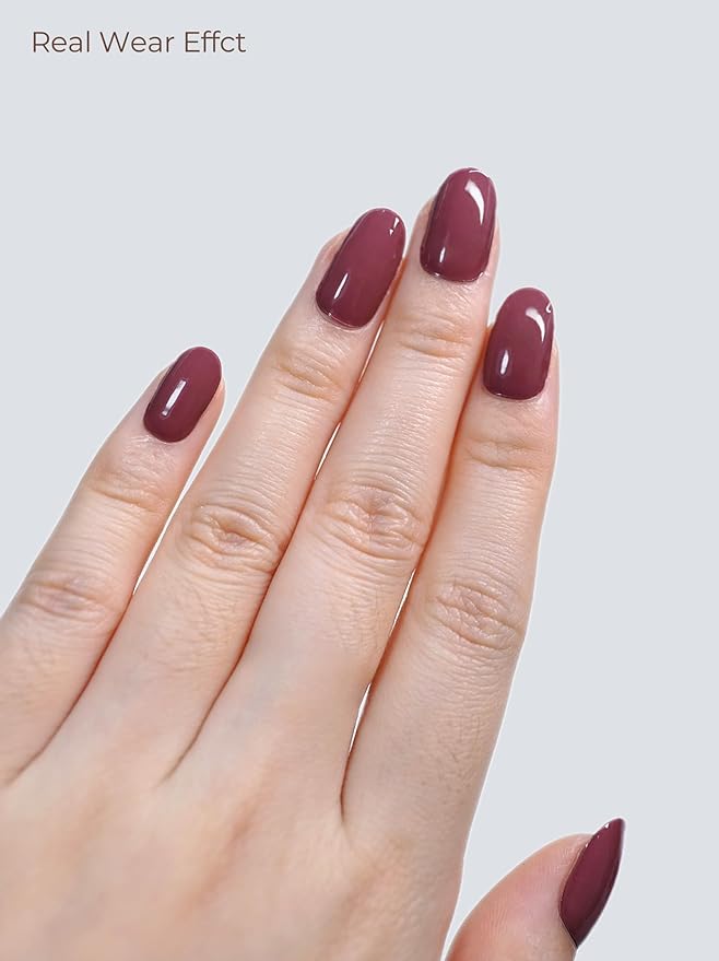 Semi Cured Gel Nail Strips - UV Light Gel Nail Stickers - 20 Long Lasting Salon Quality Wraps (Clay Rose Pink)