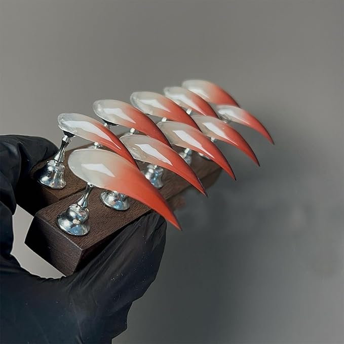 Reusable Cat Claw Press on Nails,10 Pcs Long Stiletto 3D Dragon & Eagle Claw Art Detachable Glossy False Press on Nails for Women Size M