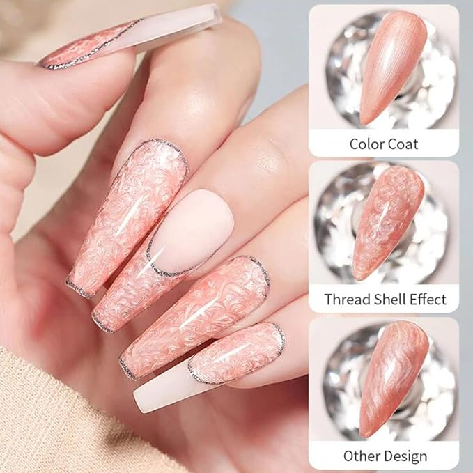 Liner Gel Nail Art Polish 12 Colors Set, Pearl Colors Painted Liner Gel Nail Polish Kits Acrylic Nail Art Line Drawing LED Required