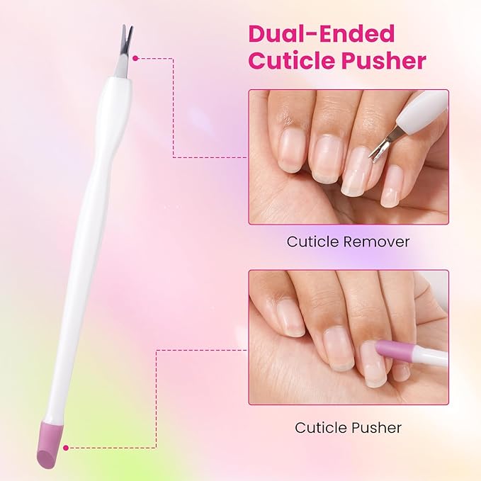 Cuticle Remover Kit - Portable Nail Care Set with Cuticle Remover Cream and Dual-Ended Cuticle Pusher, Easy Manicure Tool Kit for Women Manicure at Home & Travel
