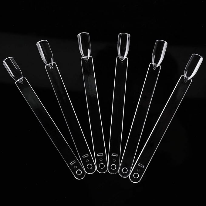 200 Pieces Clear Square Nail Tips Color Display Swatches With Metal Screw Holder Fan Shaped Plastic Sample Stick