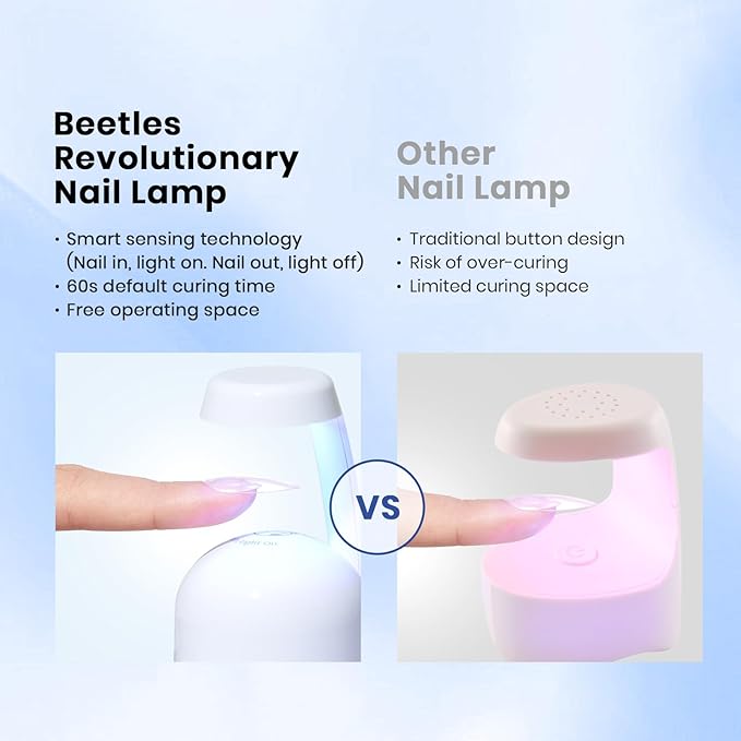 Beetles Gel Nail Kit 504Pcs Short Almond Gel Nail Tips with 9 in 1 Nail Glue Nail Extension Set Uv Led Lamp Acrylic False Tips Kit DIY Nails Art Gifts for Women