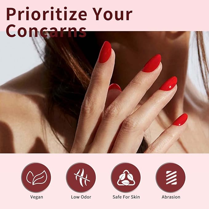 JR 9pcs 15ml Nail Gel Polish Bloody Mary Red Set UV Manicure Gel Nail Polish Kit Soak Off Polish Home DIY Gift J