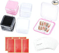 16 Pcs Press On Nails Storage Box, Press On Nail Packaging with 60 Pcs Adhesive Double Sided Tape and Cardstocks, Fake Nail Holder Nail Case for Nail Display Nail Salon Supplies Nail Art