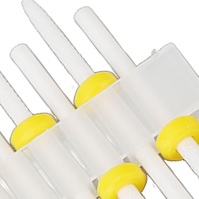 Sonew 10pcs Ceramic Nail Drill Bit Set, Gel Polish Cuticle Remover Bits, Nail Polishing Heads, Polish Removal Drill Bit, for Nail Artist Novice,
