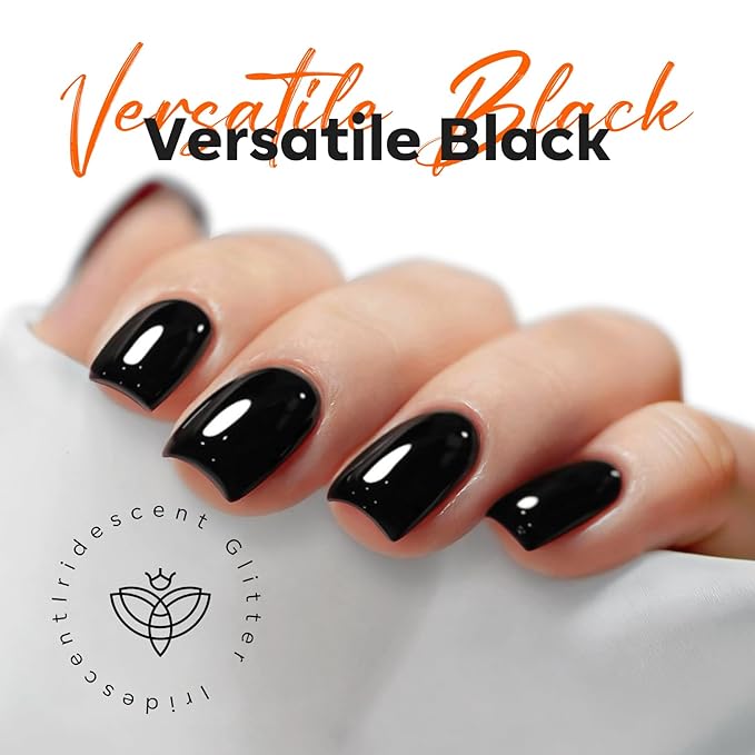 modelones Gel Top Coat Base Coat & Black Gel Nail Polish Set, 3 Pcs No Wipe Shine Finish and Long Lasting, Soak Off Nail Lamp Acid Free No Wipe Clear Base Top Gel Nail Polish Art Manicure Gifts