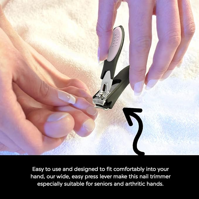 Dream Cut Nail Clipper, Toenail Clippers, Chrome Plated, Stainless Steel, Sharp, Sturdy, Comfort Grip, Nail Catcher, for Men and Women, Nail Cutter, Trimmer