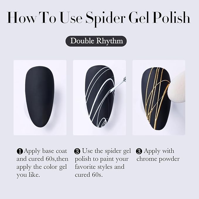 Double Rhythm 3D Nail Gel Solid Sculpting Gel for Nail Art Non-Sticky Hard Gel for Building Carving Molding Nail Extension Soak Off UV/LED Salon Home DIY 0.5 Oz(Spider White)