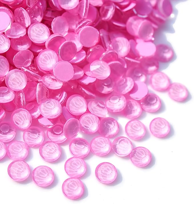 Blinginbox Flatback Rhinestones Round Gems, 1440pcs Luminous Series Glass Stones Neon Gems Non Hotfix Crystal Rhinestones for Nail Charms Crafts Clothes Tumblers,Lt.Pink Neon,SS10.