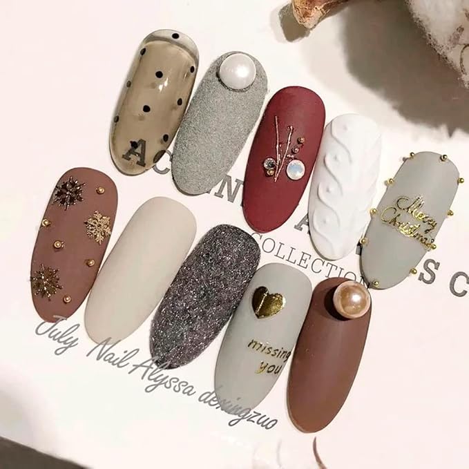 Nail Art Metal Beads 3D Steel Balls Studs Nail Beads Gold & Silver Mixed Size Caviar Beads for DIY Crafts Decoration 6 Size