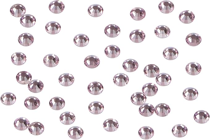 2880PCS Art Nail Rhinestones Non Hotfix Glue Fix Round Crystals Glass Flatback for DIY Jewelry Making with one Picking Pen (ss4 2880pcs, Lt. Rose)
