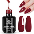 Beetles Red Gel Polish, Burgundy Red Color Gel Nail Polish Soak Off UV Lamp Wine Red Nail Polish, Home Salon DIY Design Art Manicure Gift for Women, 1Pcs 15ml