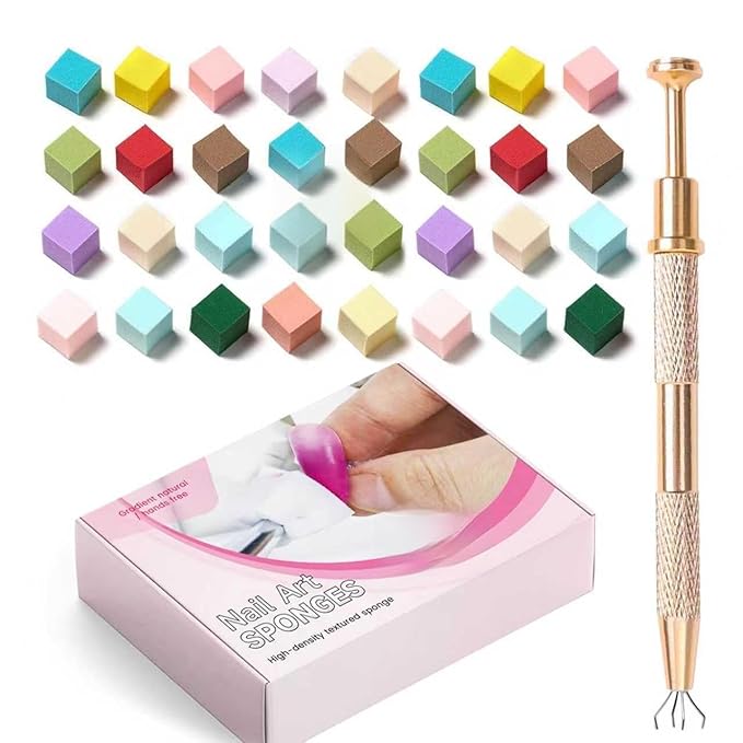 100pcs Nail Sponges Set for Ombre Gel,Nail Art Tools Set,Nail Sponges,Gel Polish Sponge,Nail Sponges for Nail Art,Ombre Sponge for Nails,Grabber Pen