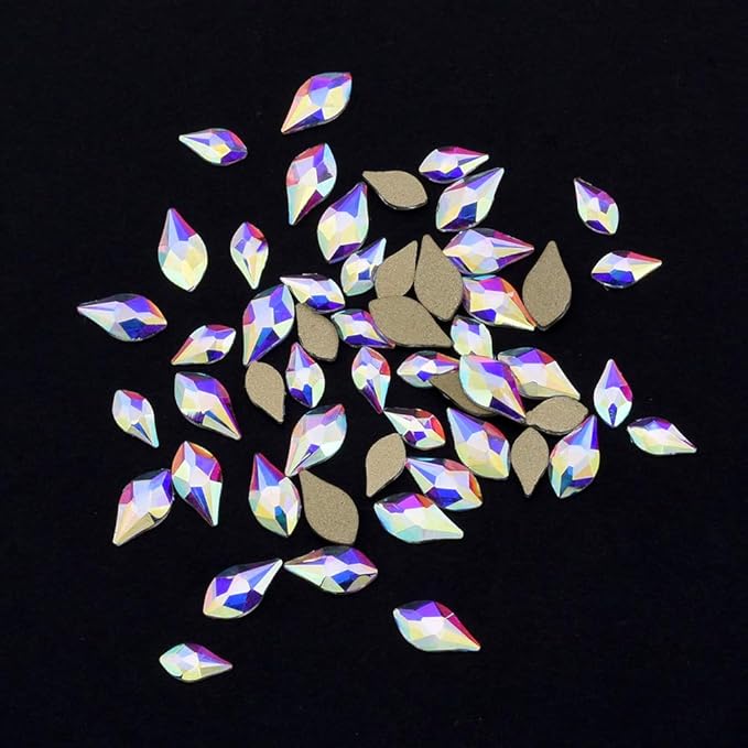 240pcs Popular 12 Styles Flatback Crystals Mix Sizes Multi Shapes Glass Crystal AB Rhinestones for Nail Art Craft 3D Decorations Flat Back Stones Gems Set Box