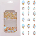 820pcs Aurora Nail Art Small Flatback Crystals Rhombus Square Star Shaped Gemstones 3D Manicure DIY Decoration Home Salon Accessories Supply