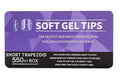 Gel Nail Tips Shape, 550 Pcs Half Matte Pre-Etched Press On False Nails, Full Cover Acrylic Nail Tips Kit for Nail Extensions, DIY Salon Nails. (Short Trapezoid, Clear)