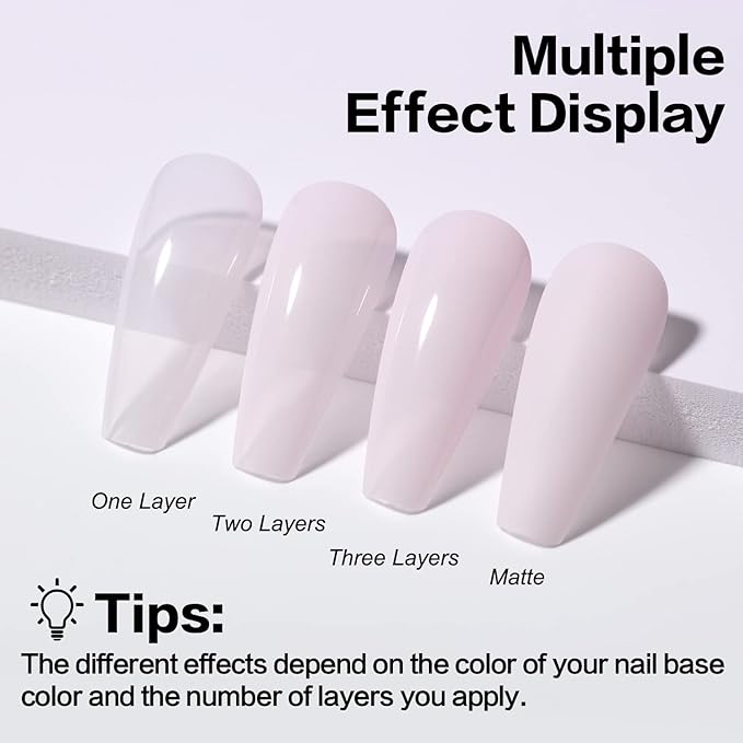 AIMEILI Hema Free Rubber Base Gel For Nails, Soak Off U V LED Clear Sheer Gel Nail Polish, 4 in 1 Nail Strengthen/Enhance/Base Coat/Color - (433) 10ml