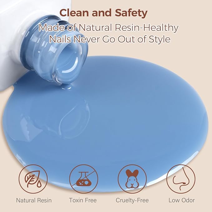 AILLSA Haze Blue Gel Nail Polish Ocean Breath Jelly Gel Polish Neutral Sheer Translucent Nude Gel Polish Long Lasting Gray Blue Soak Off U V Gel for French Manicure Nail Art at Home 0.51 Oz