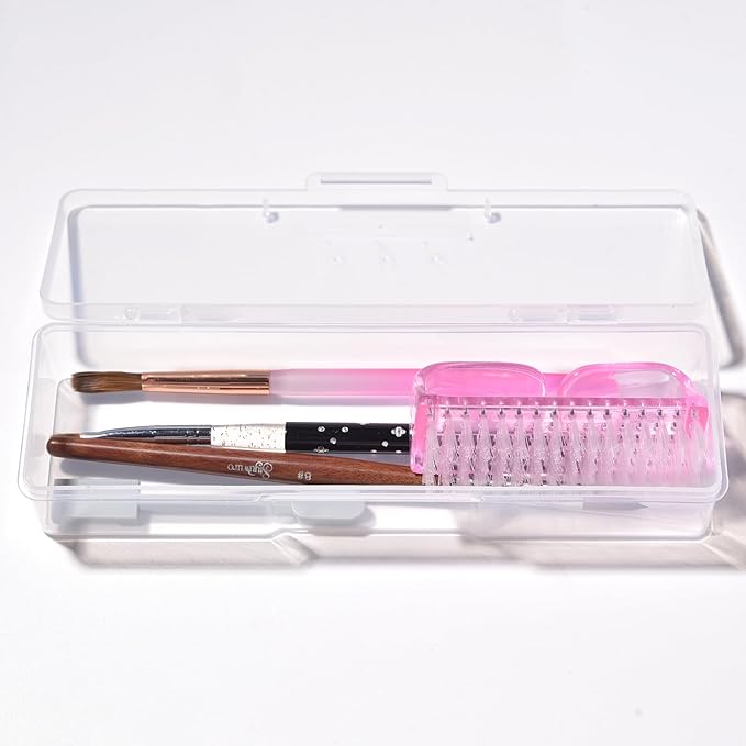 4Pcs Transparent Storage Boxes For Nail Tool Professional Pedicure Manicure Tools Set Plastic Nail Art Tool Box Storage Case Nail Supplies, White