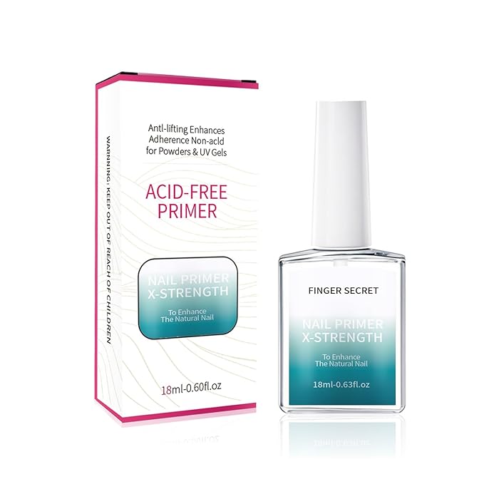 Nail Primer X-Strength, 18ml – Professional Nail Pre Base Coat for Long-Lasting Manicures Stronger Gel & Acrylic Nails Art Supplies, Prevents Lifting & Chipping