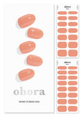 ohora Semi Cured Gel Nail Strips (N Cream Sunshine) - Brown, Solid, Works with Any UV/LED Lamps, Salon-Quality, Long Lasting, Easy to Apply & Remove - Includes 2 Prep Pads, Nail File & Wooden Stick