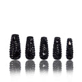 LOVFUL Press on Nails Classic Black Rhinestone | Handmade with Full Covered Crystals | Reusable Full Cover Nails | Coffin Classic Regular 1.3 in | H146-L