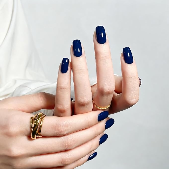 MEGIOR Navy Blue Gel Nail Polish 0.5 Fl Oz Dark Blue Long Lasting Soak Off UV LED Lamp Light Curing TPO Free Gel Polish Kit for Salon and Nail Art Starter Manicure DIY at Home