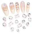 DONGZHOU 72pcs Mix Shape Nail Art Rhinestone,7 Styles Glass Nail Rhinestones Pointback Nail Gems Shiny 3D Nail Charms for Nail DIY Decorations Crafts,Pink