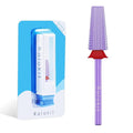 5 in 1 Nail Drill Bit, 3/32'' Professional Carbide Tungsten Drill Bit Nail Tech, Two Way Rotate Cuticle Gel Remover Drill Bit for Manicure Pedicure Acrylic Nail Poshling(Purple, Fine-F)