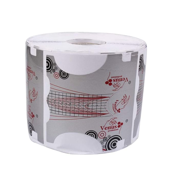 500Pcs Nail Form, Nail Art Guide Stickers for Acrylic UV Gel Nail Tips Manicure Extension Tool (1 Roll / 500 PCS - Sliver)