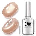GAOY Pink Glassy Cat Eye Gel Nail Polish, 16ml Holographic Glitter Jelly Nail Polish with Magnet, Reflective Translucent UV Gel for Manicure Art DIY, 4335 Sand Rose