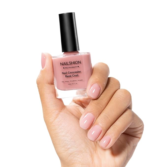 Illuminating Nail Concealer 4-in-1 Base Coat Ridge Filler Sheer Nail Polish & Strengthener for Discolored or Damged Yellowing Nails, Natural Nails Foundation Perfector, 15-free, Air Dry